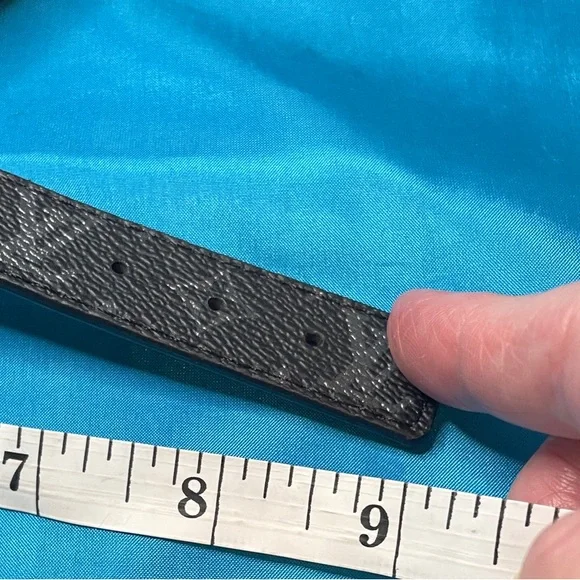 Louis Vuitton Black on Black Leather Bracelet with LV Signature Logo Unisex New - Picture 8 of 13